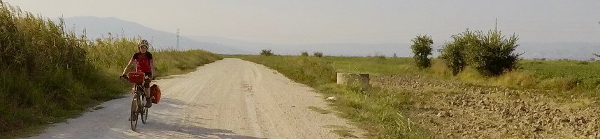en bici hacia Pamukkale